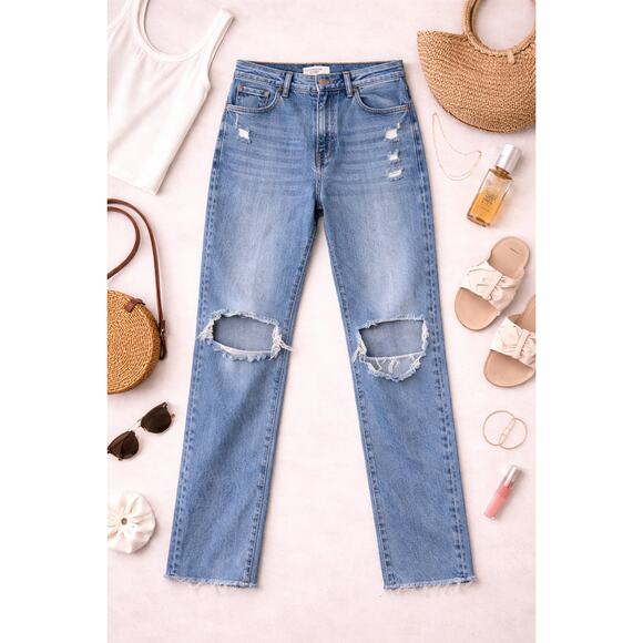 Abercrombie & Fitch Denim - Abercrombie & Fitch Curve Love The Ankle Straight Ultra High Rise Jeans 28/6R